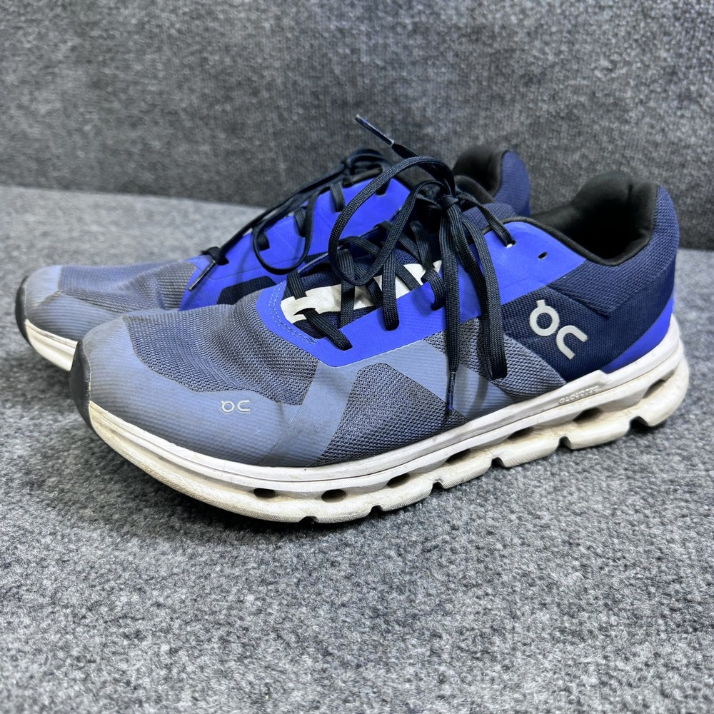 On Running Shoes Mens 12 Cloudrunner Blue Navy Mesh CloudTec 46.99016 EUC